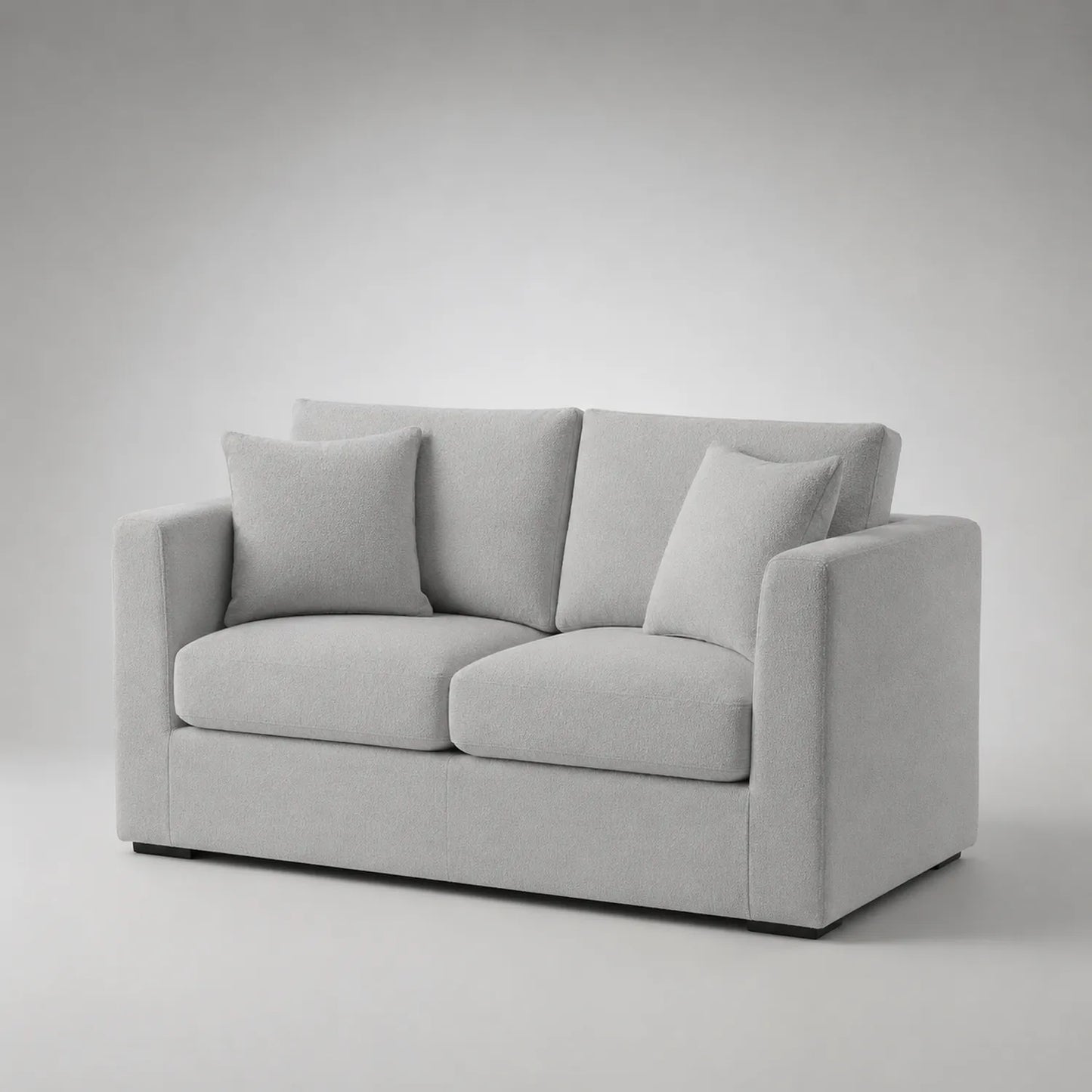 Zweisitzer Stoffsofa Hellgrau 150x85x80 cm
