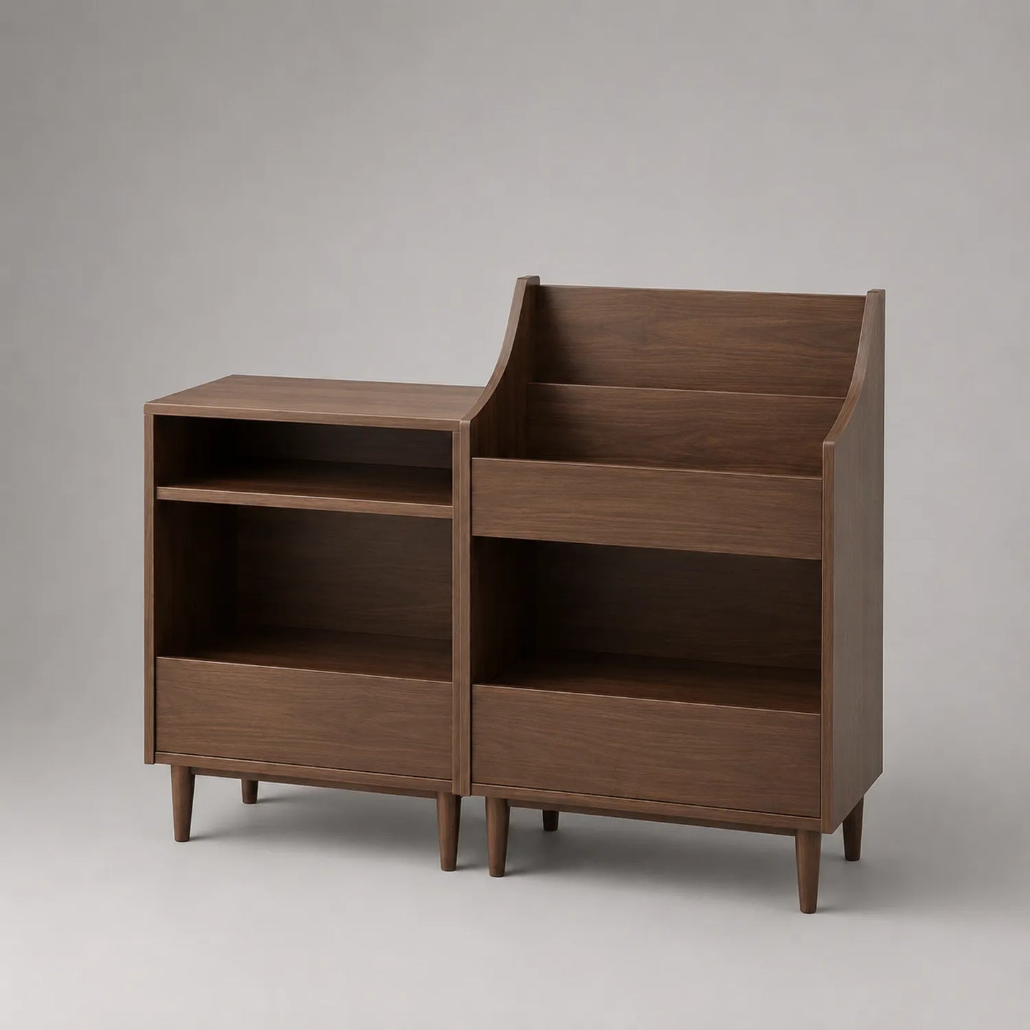 Medienschrank Set Holz 2-teilig Braun