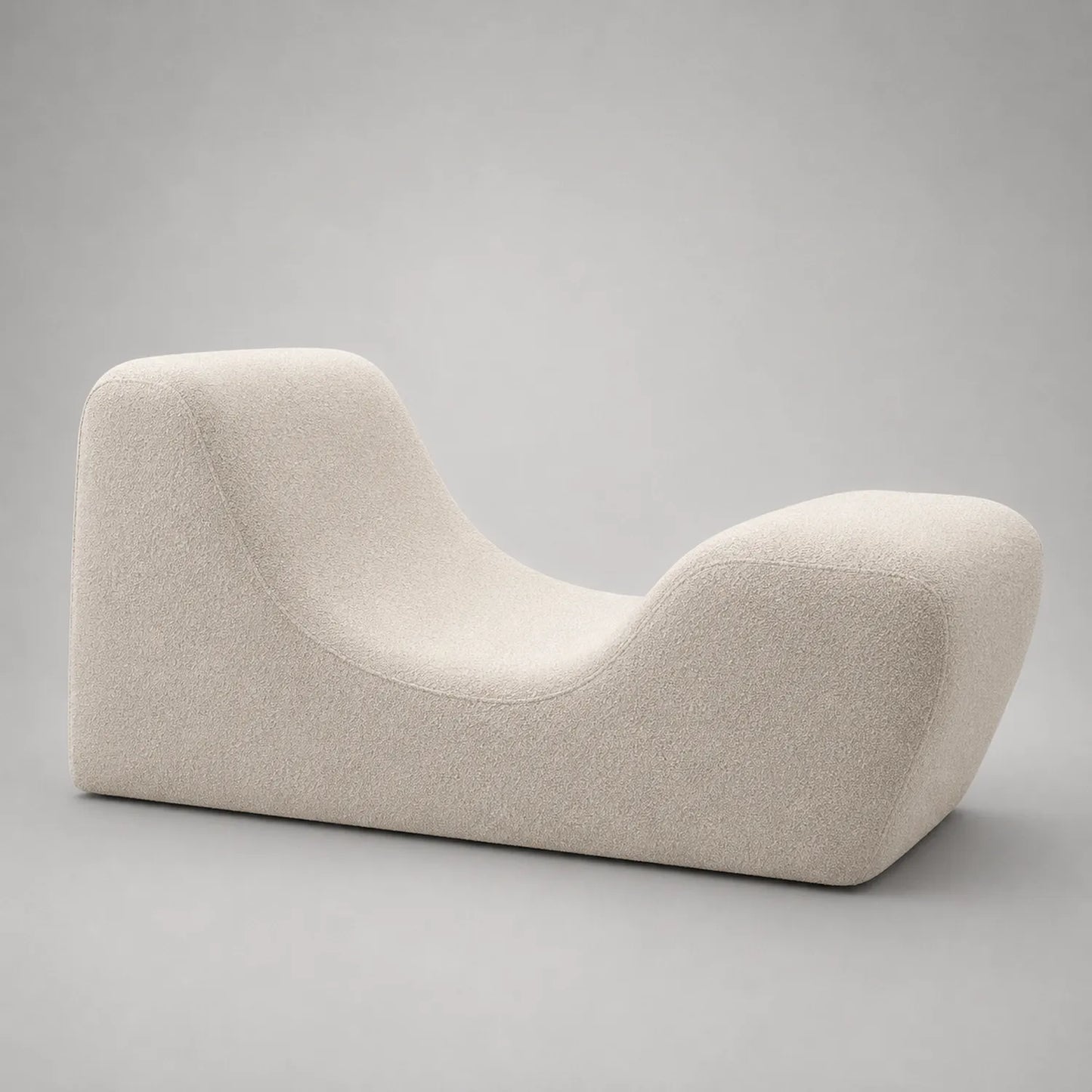 Chaiselongue Bouclé Stoff Beige 185 cm