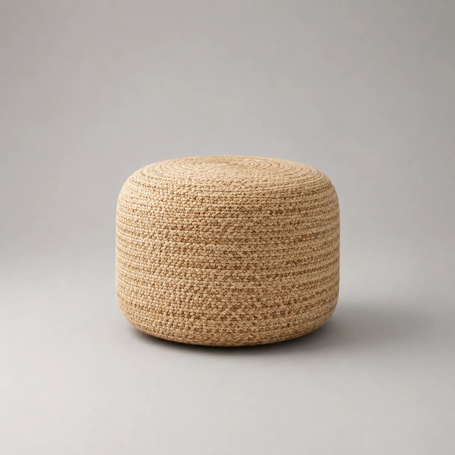Runder Jute Pouf 40 cm Natur