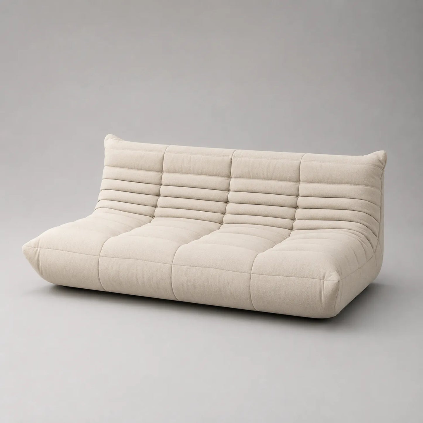 3-Sitzer Sofa Holzrahmen Stoff Beige 200cm