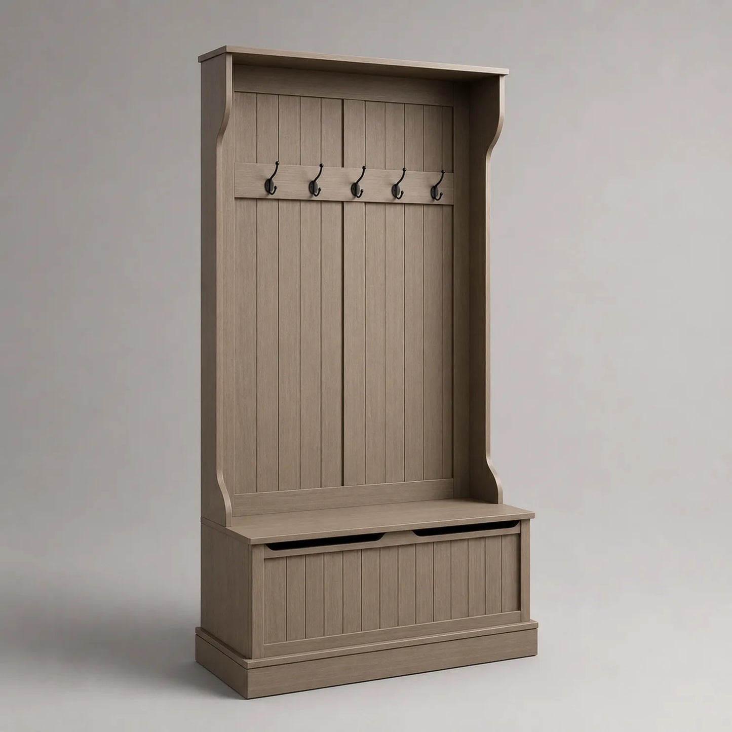 Garderobenständer mit Sitzbank Eichenholz Hellbraun 200x100x40cm