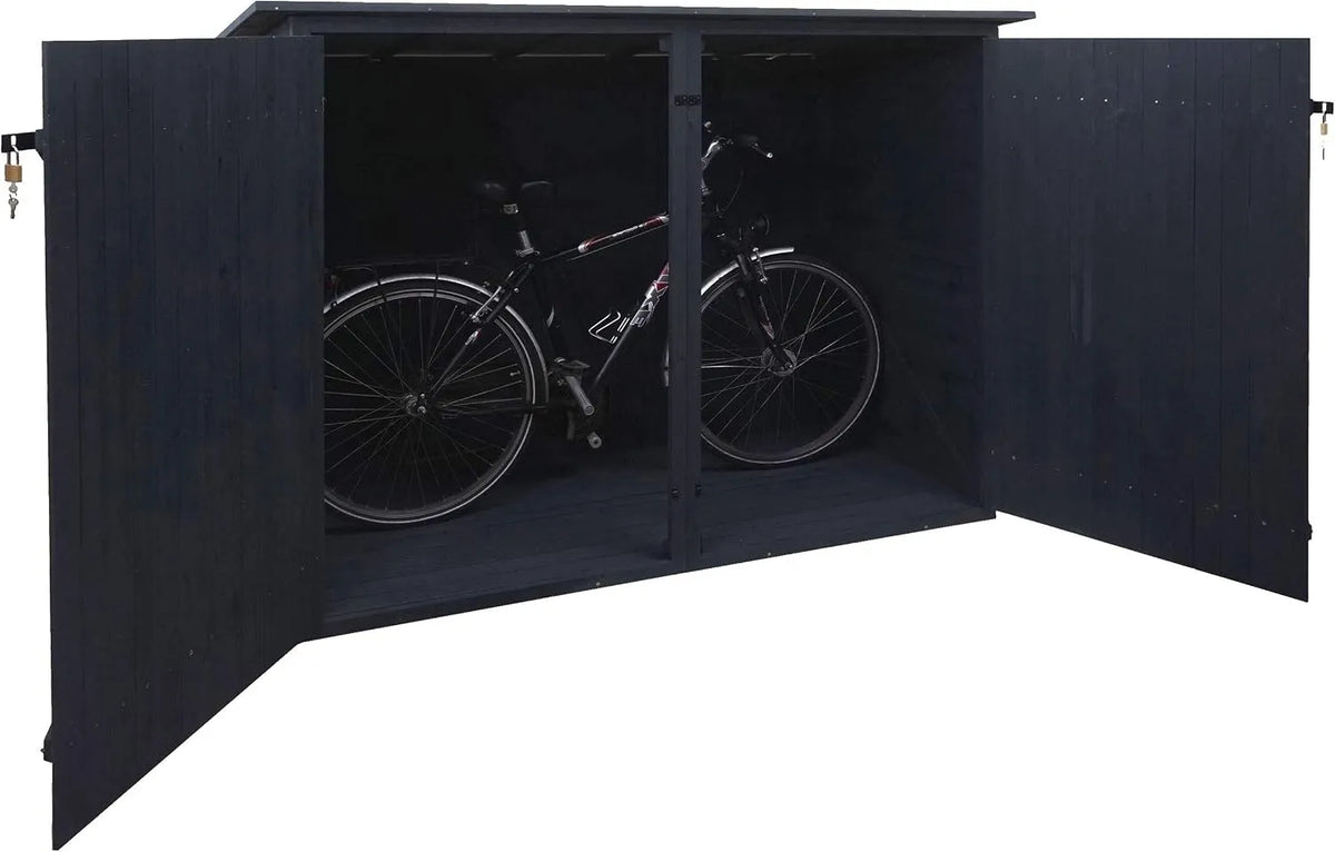 Geräteschuppen Mendler, Fahrradbox 1er-Fahrradgarage HWC-H60, FSC abschließbar 152x184x98cm, anthrazit
