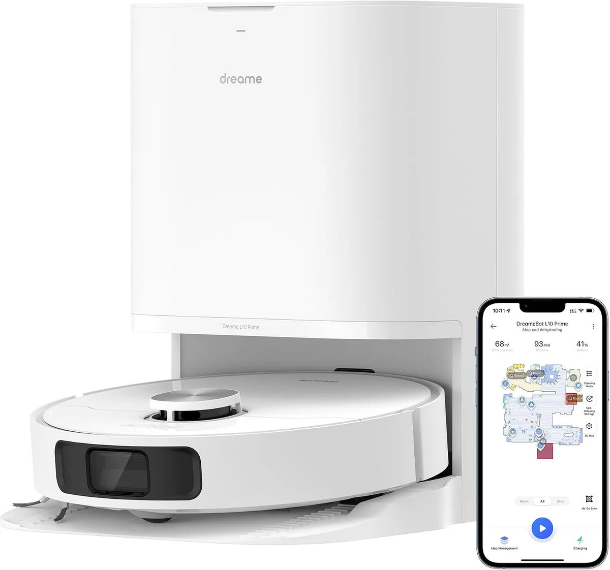 Dreame Saugroboter L10, 3D Mapping, 7mm Mopanhebung, 4000Pa Saugleistung, LDS Navigation, WiFi