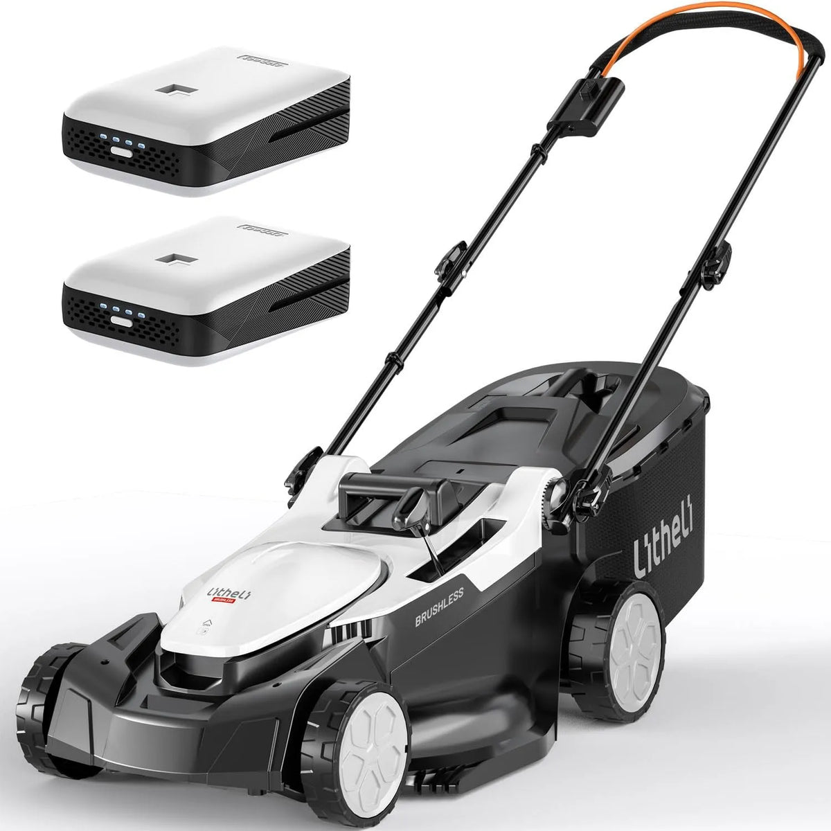 Rasenmäher U20 Litheli Akku, 25-75 mm Schnitthöhe, 2 x 20V, 43cm Schnittbreite, bis 500 m², Fassungsvermögen 40L Fangkorb, Brushless