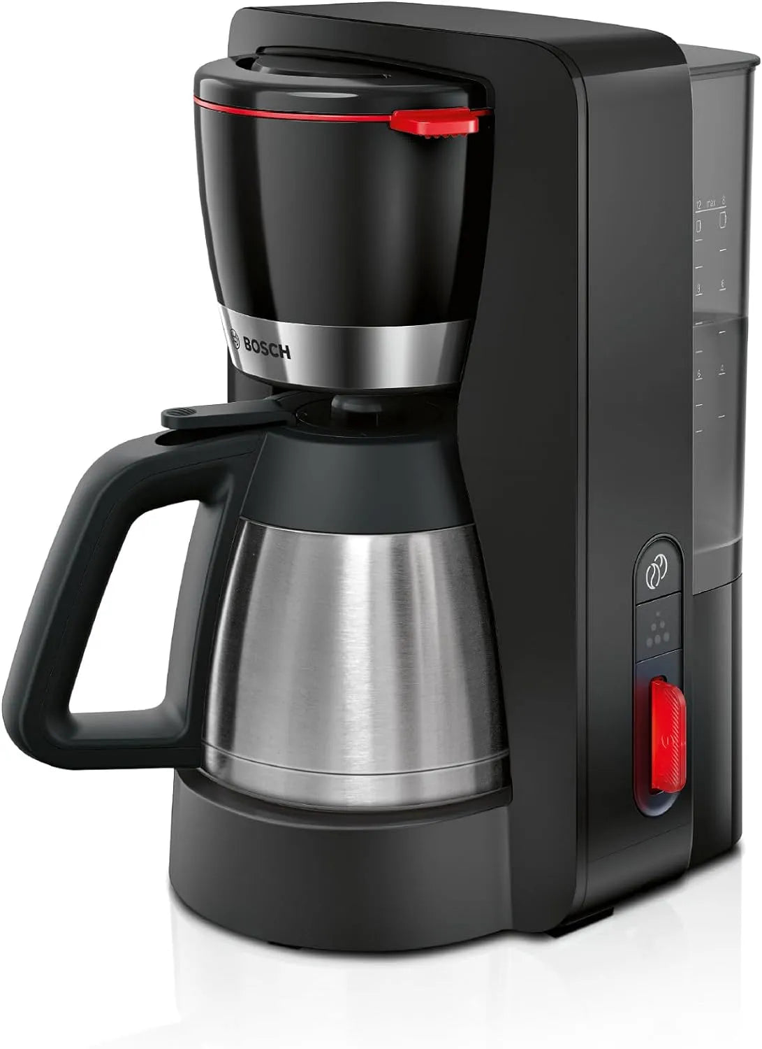 Bosch Kaffeemaschine TKA6M273, für 8-12 Tassen, Tropfstopp, Entkalkungsprogramm, in Schwarz matt, Filterkaffeemaschine MyMoment, Thermokanne 1 L