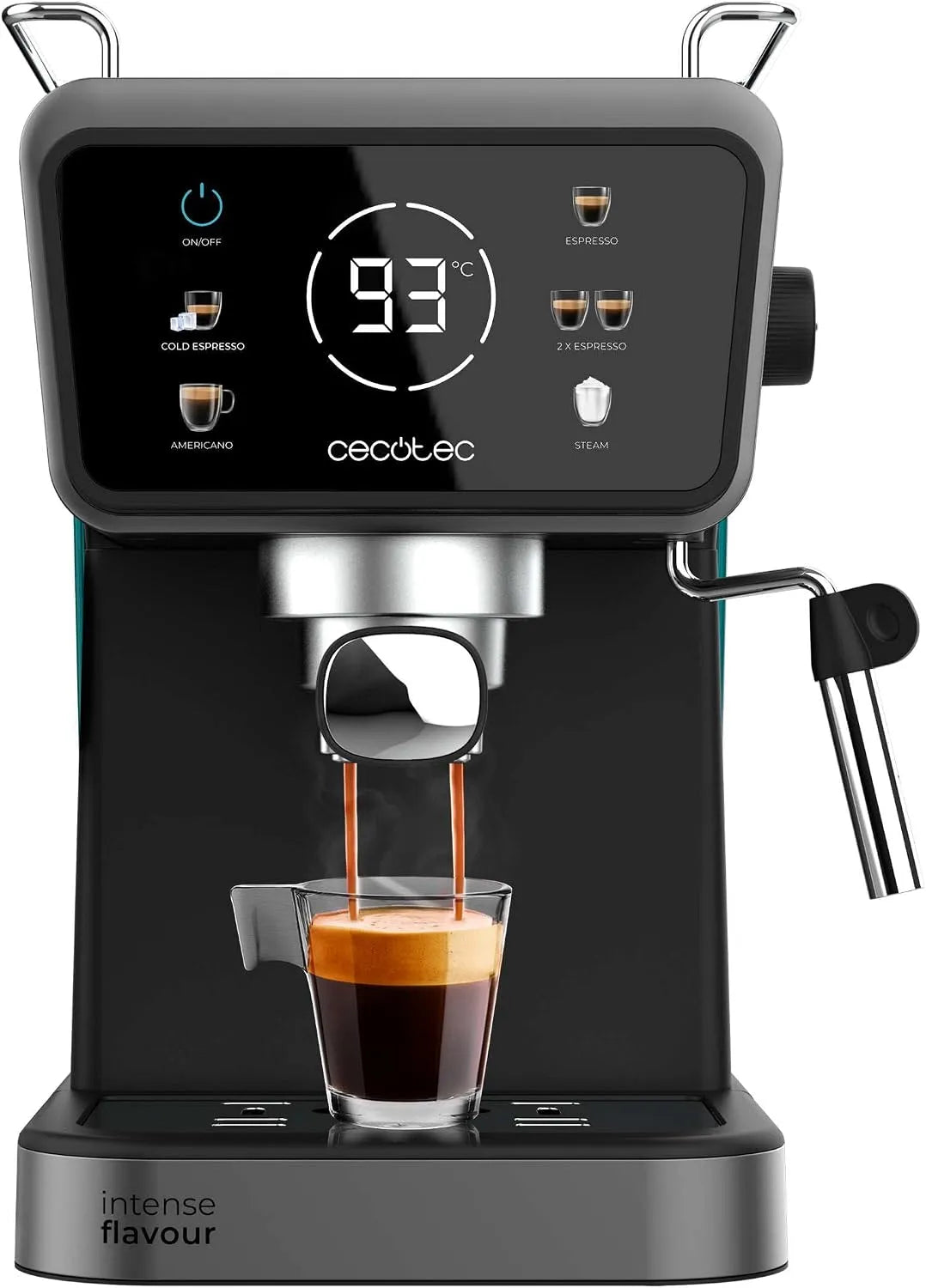 Cecotec Espressomaschine, 20 Bar Druck, Power Espresso Touch Coldbrew. Espresso und Cappuccino, Kaltkaffee