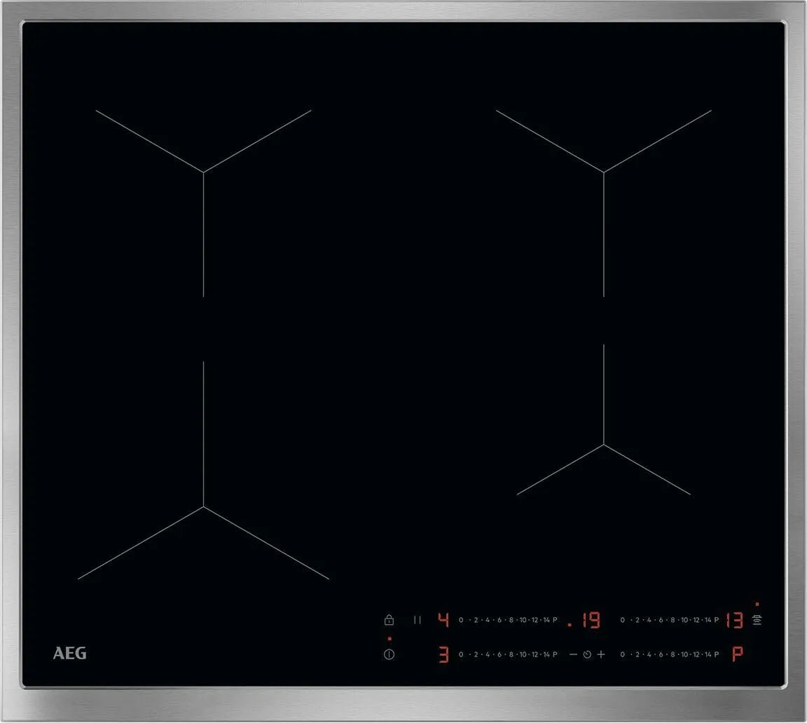 AEG Induktionskochfeld TO64IA0FXB, autark 60cm, 4 Flex-Zonen mit Powerfunktion, 14 Stufen, SuperFlat Rahmen, Timer, Touch-Bedienung