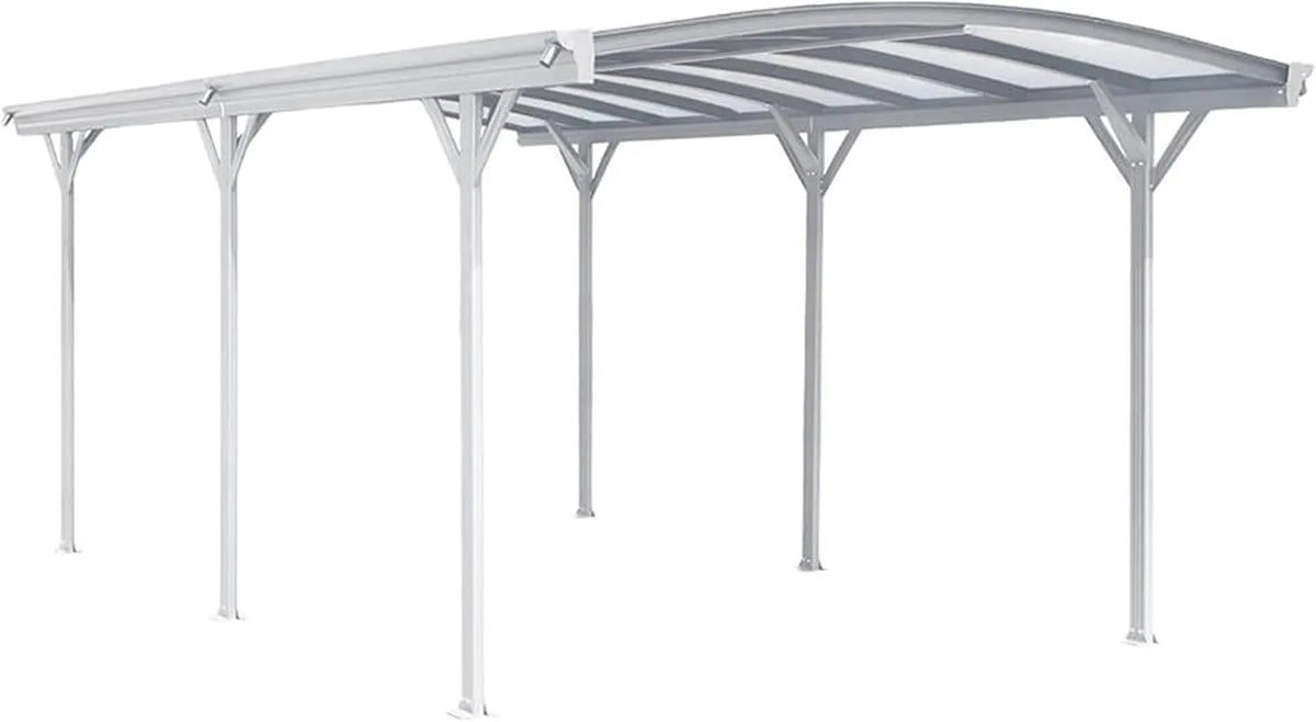 Carport Design, London Aluminium Doppelstegplatten Beschichtung gegen UV-Strahlung, Farbe wählen:Weiß, Farbvariante Weiß