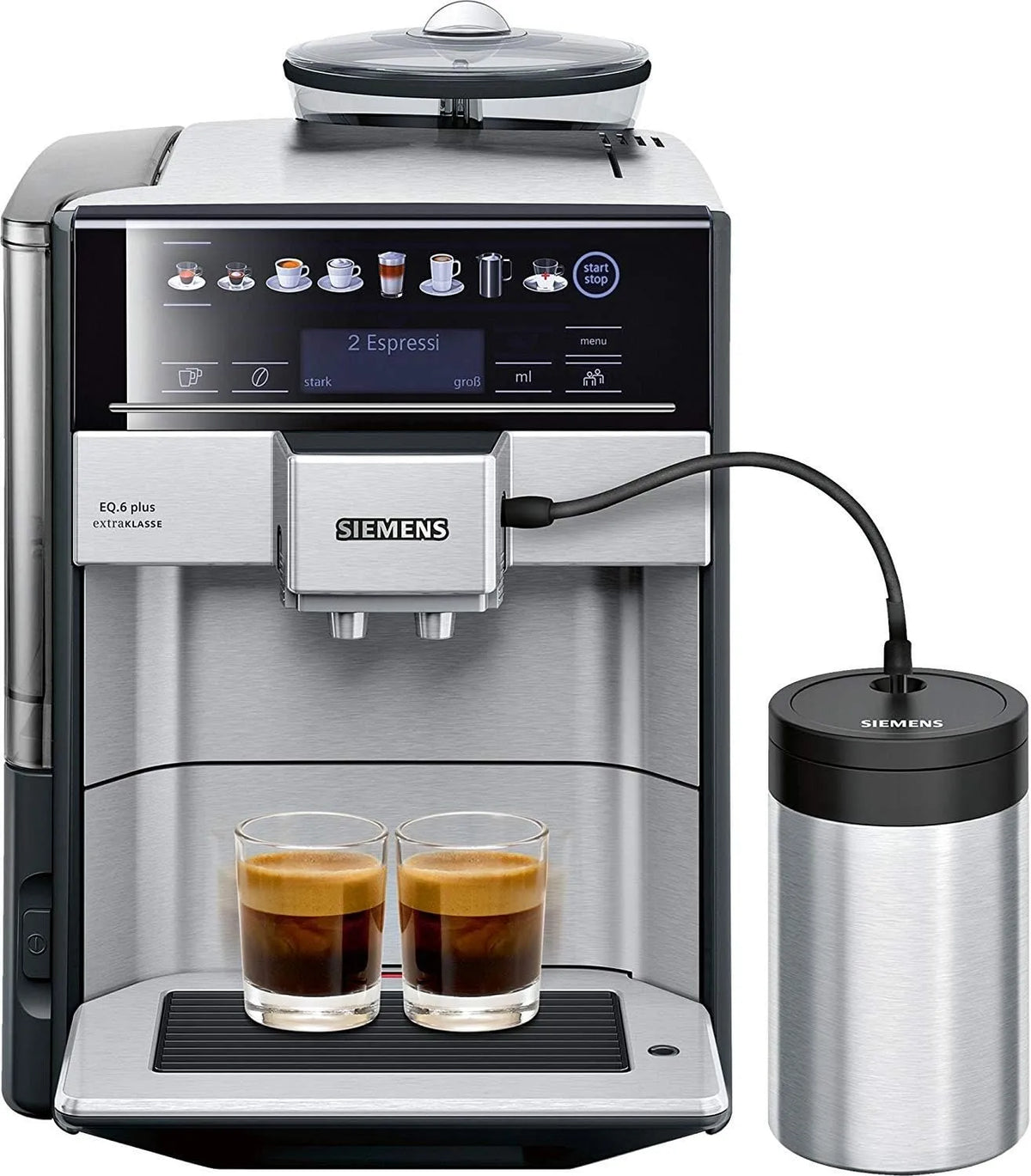 Siemens Kaffeevollautomat TE657F03DE EQ.6 S700, plus Extraklasse inklusive Milchbehälter, Fassungsvermögen 1.7 liters, Edelstahl