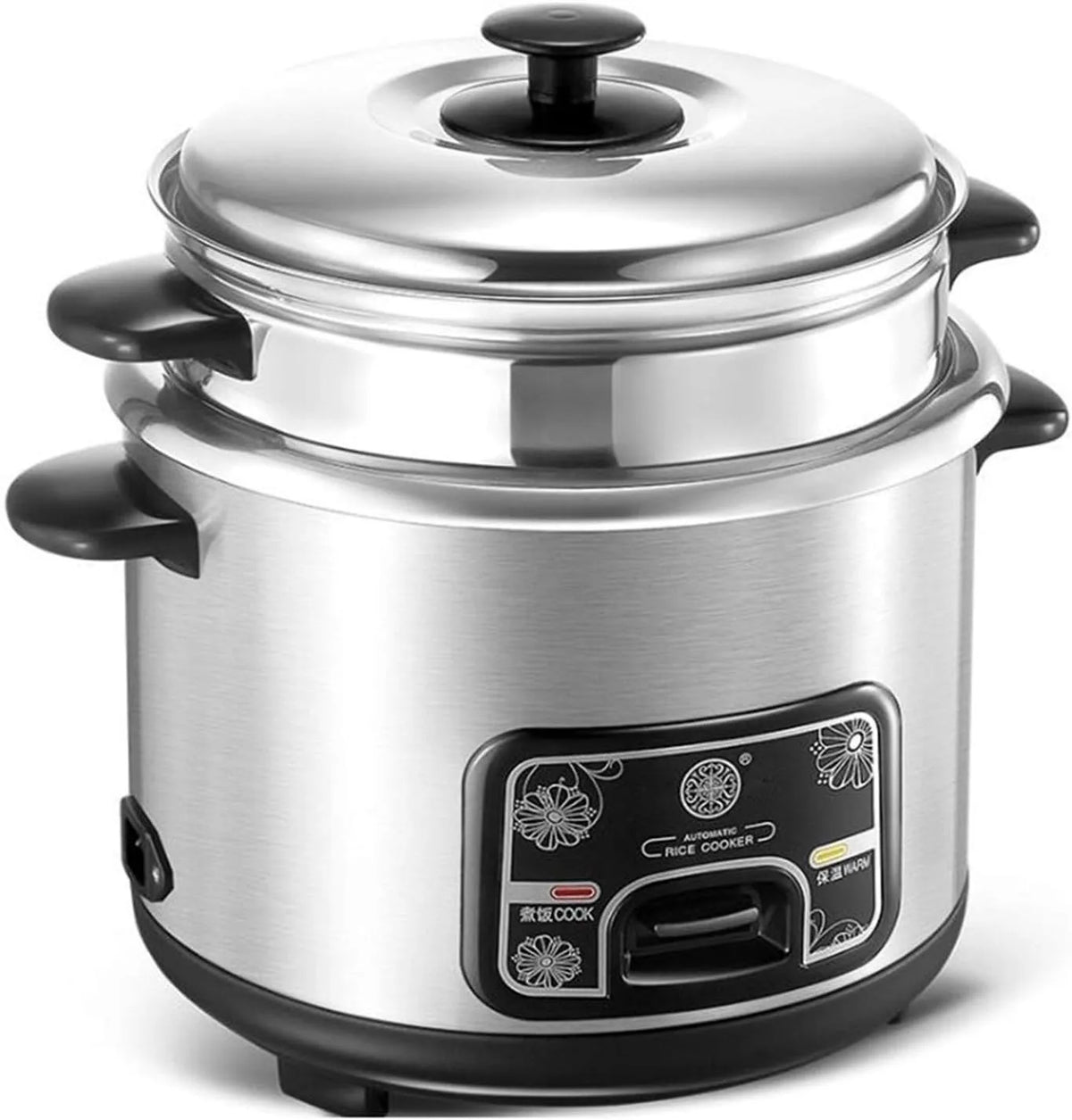 Modell 3lStainless Reiskocher Klein, Size: 3L, Steel Cook, Warme Funktionen, Mini tragbarer Reiskocher Edelstahl Innentopf mit Dampfer