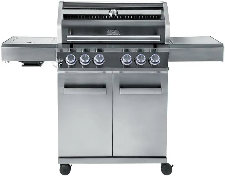 Gasgrill CHEF CUISINE BBQ, Leistung 20,7 kW, Outdoor 4 Brenner mit Seitenbrenner und Infrarot aus rostfreiem Edelstahl, 3-teilige Grillfläche