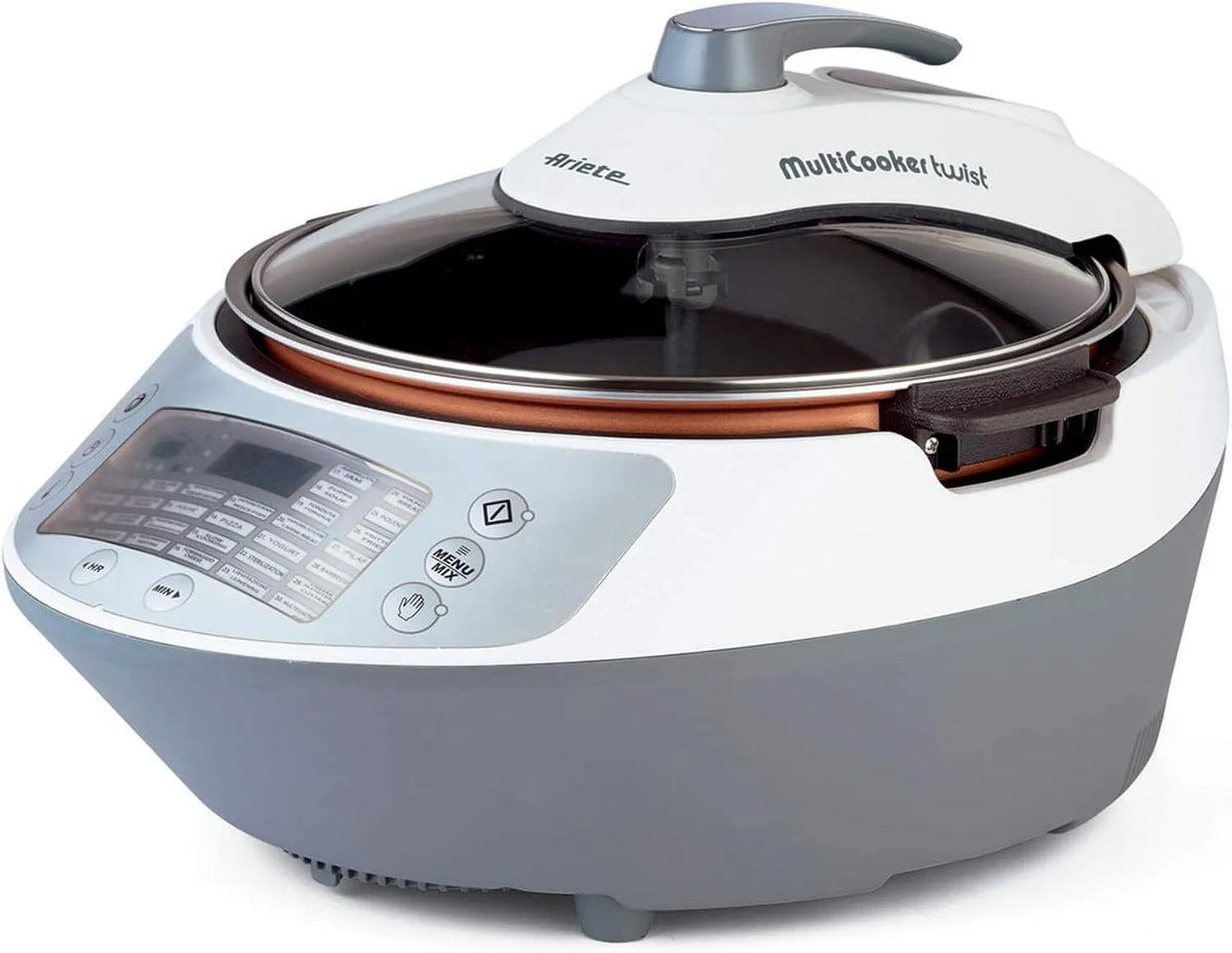 Ariete Multicooker Twist, Dampfkochtopf 2945, mit 30 voreingestellten Kochprogrammen, Reiskocher, Weiß, 5 L Fassungsvermögen, Leistung 1900W