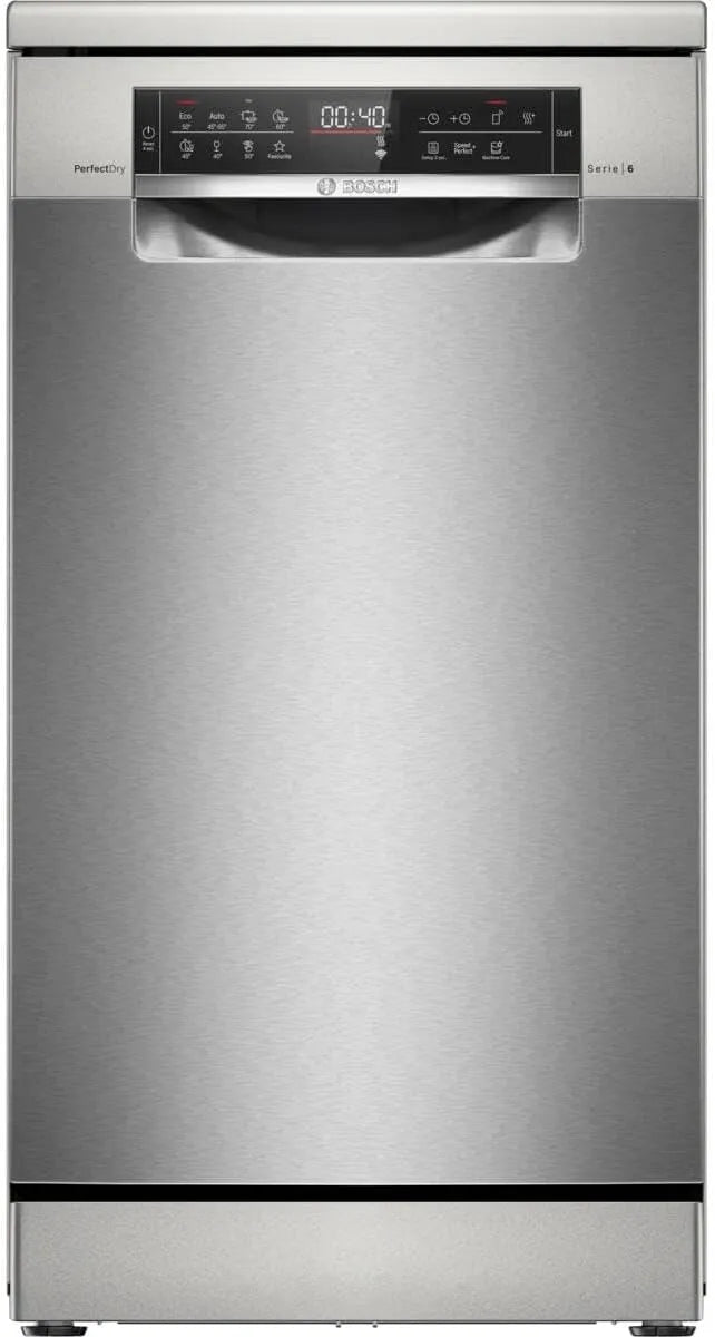 Bosch Geschirrspüler SPS6YMI14E, Spülmaschine mit Zeolith Trocknung, besonders leise, Favoritenprogramm, Serie 6, Smarter Freistehender 45 cm
