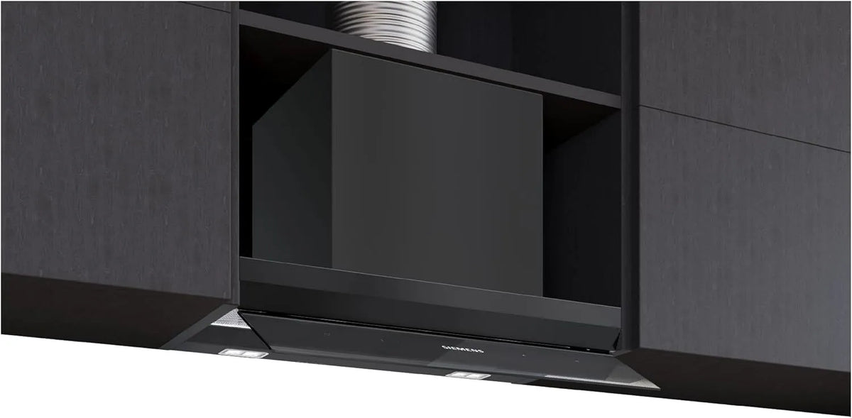 Siemens Modell, Breite 60 cm LJ67BDP60 iQ500, Integrierte Designhaube, Made in Germany, Intelligente Dunstabzugsautomatik, Mattschwarz, iQdrive Motor