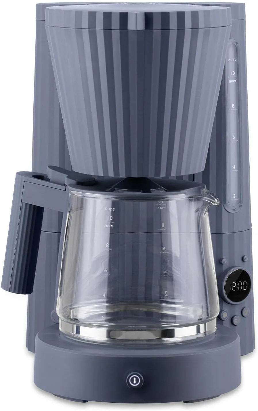 Kaffeemaschine MDL14, Europäischer Stecker 1100 W, 150 cl, Alessi Plissé G, Design Filterkaffeemaschine, Automatische Startfunktion, Farbe Grau