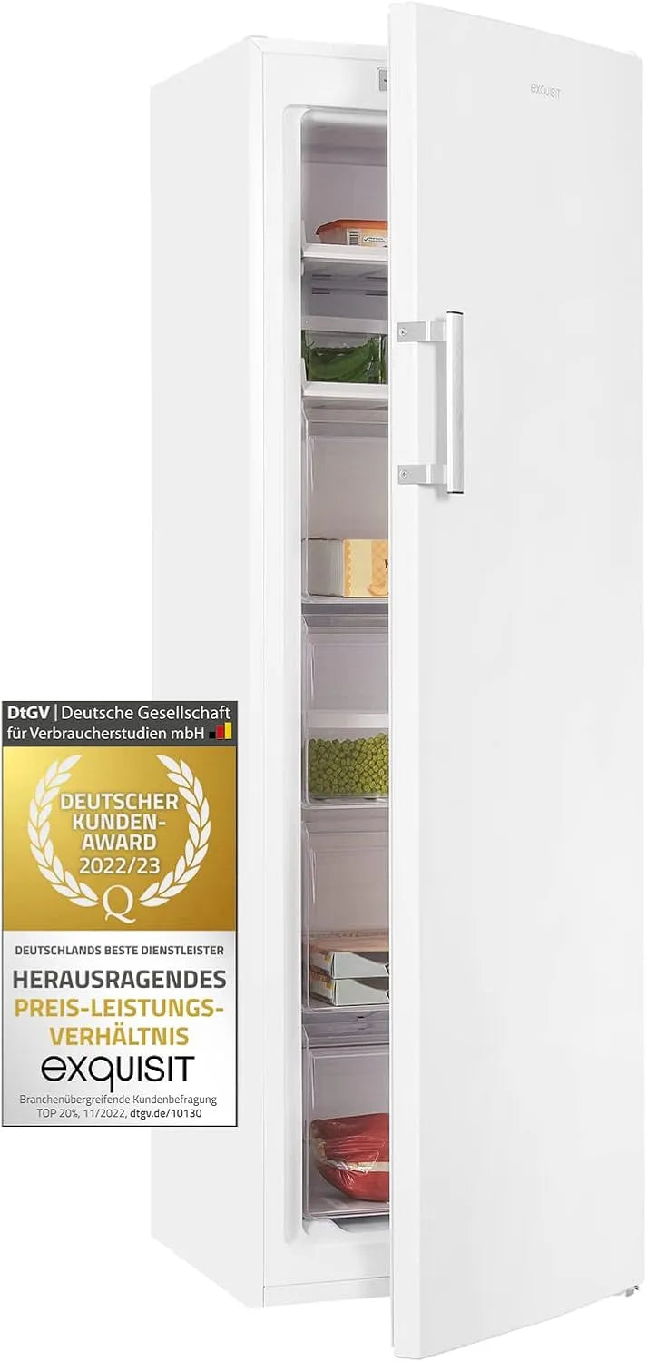Exquisit Gefrierschrank GS271-NF-H-040D, weiss, Fassungsvermögen 204 l Nutzinhalt, 4 Sterne, Alarm, NoFrost