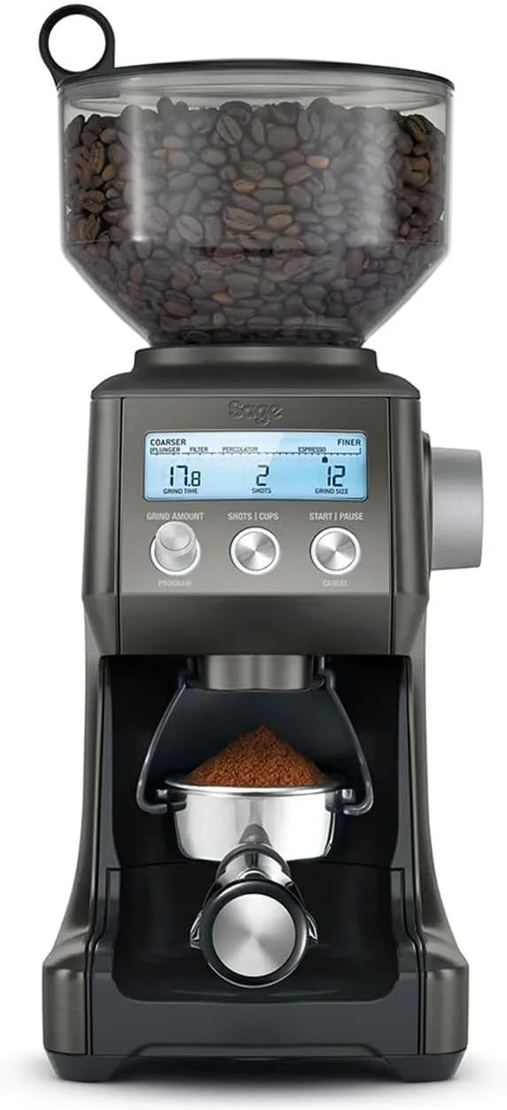 Sage Kaffeemühle, mit konischem Mahlwerk, automatisch, in Schwarz, The Smart Grinder Pro, programmierbar, Edelstahl