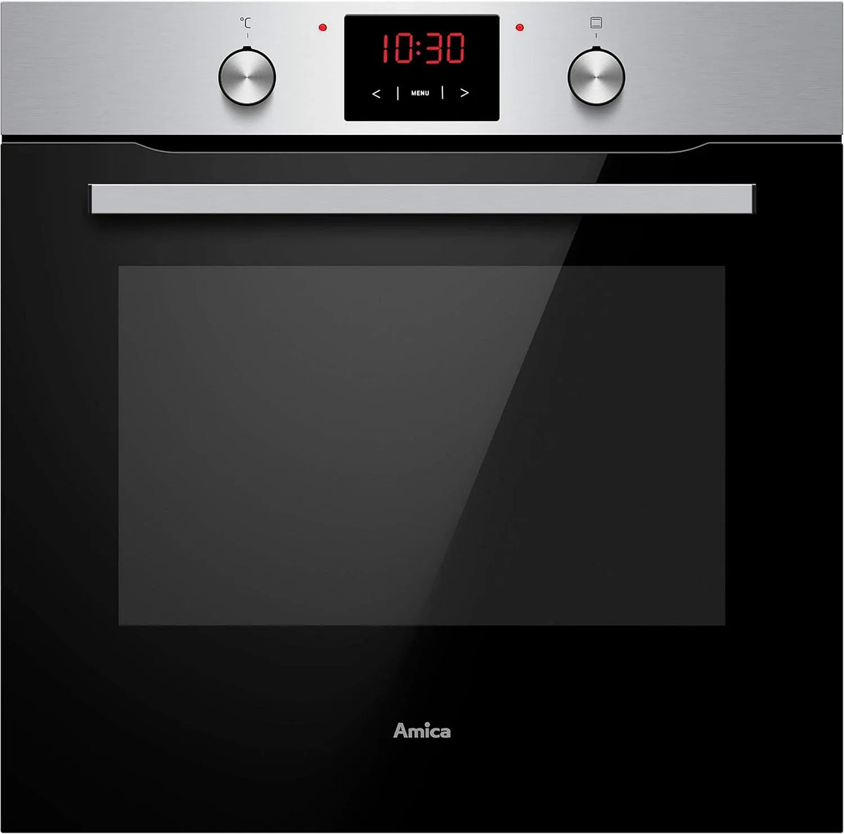 Amica Backofen ABE 9430 E, Timer, Einbaubackofen mit Umluft, Edelstahl, Wasserdampf Reinigung, XXL-Garraum