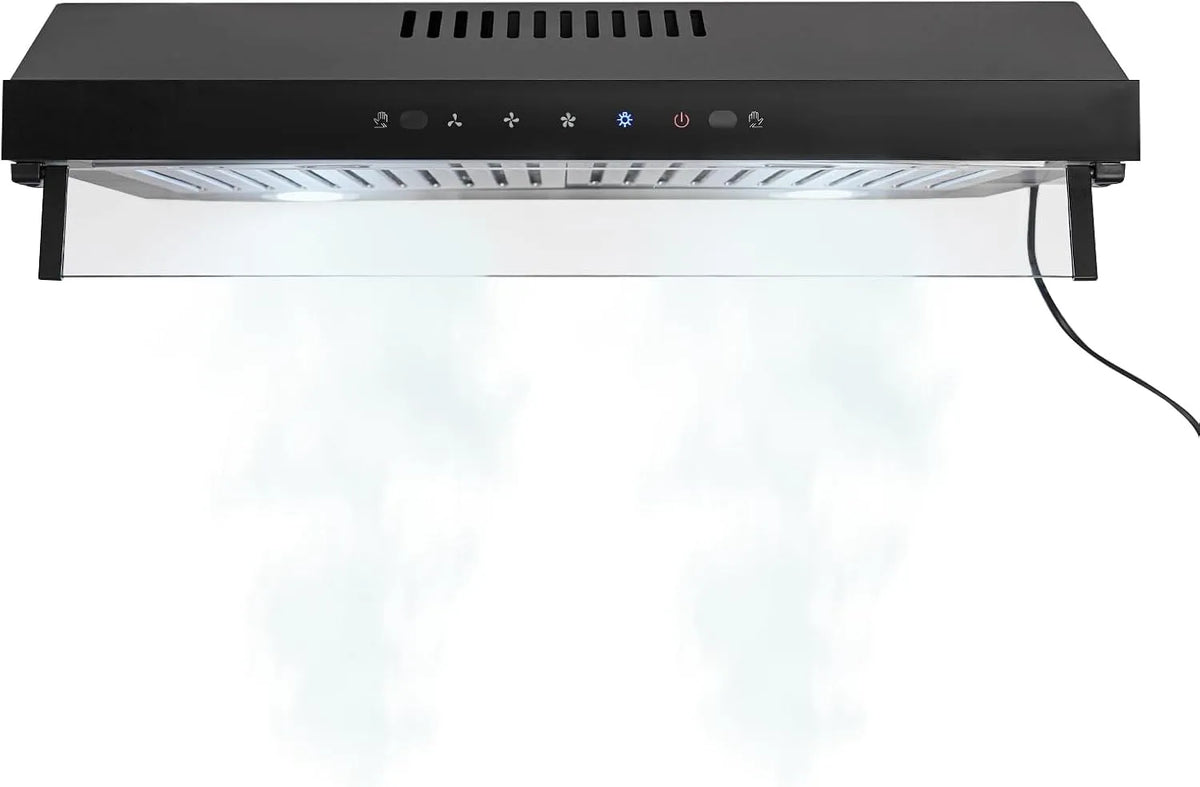 Dunstabzugshaube 6500K, Abzugshaube 60 cm Breit mit 3 Gänge, 55dB, 1.5m Netzkabellänge, Küchen, Restaurants