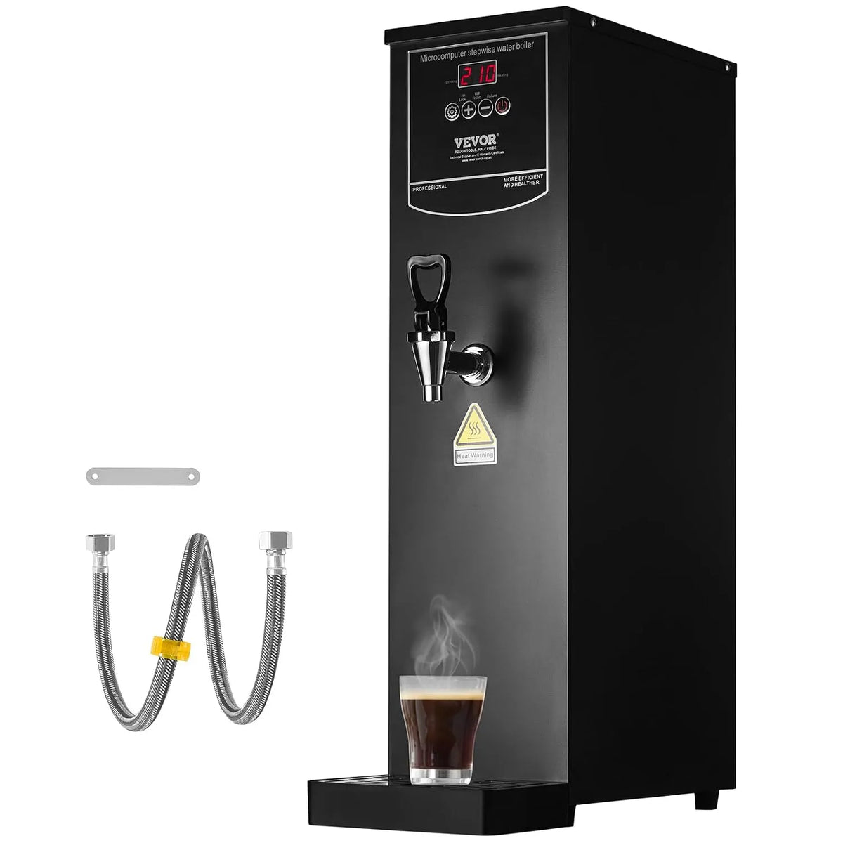 Vevor Wasserkocher, Leistung 2500 W, kommerzieller 20 L, Fassungsvermögen 50 L pro Stunde, schrittweise schnelle Aufheizung, Heißwasserkessel