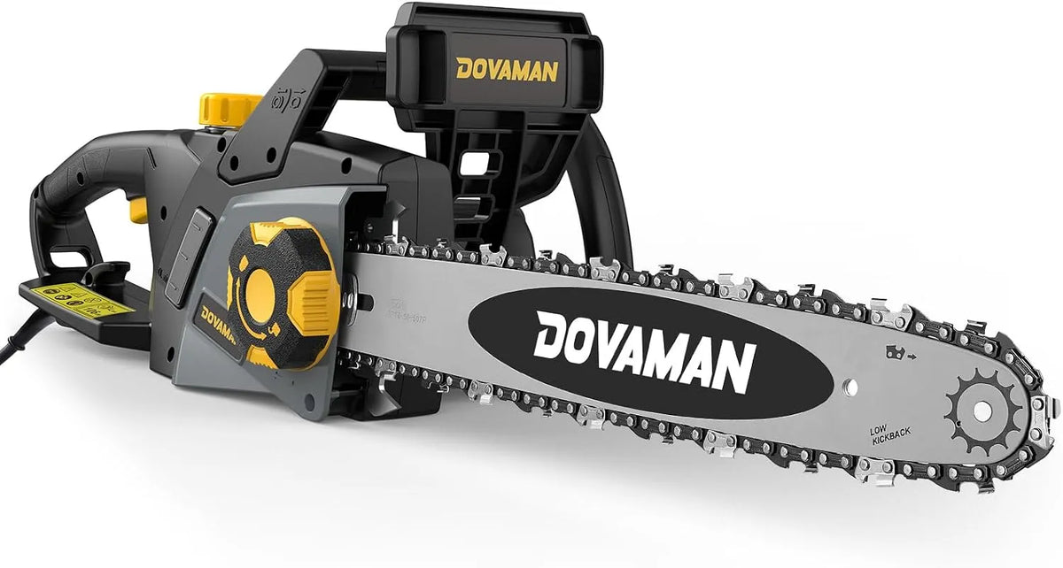 Modell 15m 15m 15m/s DCS01A, DOVAMAN 2400W Elektro Kettensäge, Kettensäge ideal für Brennholz, 40cm Oregon Schwert und Kette, inklusive. 2 Ketten