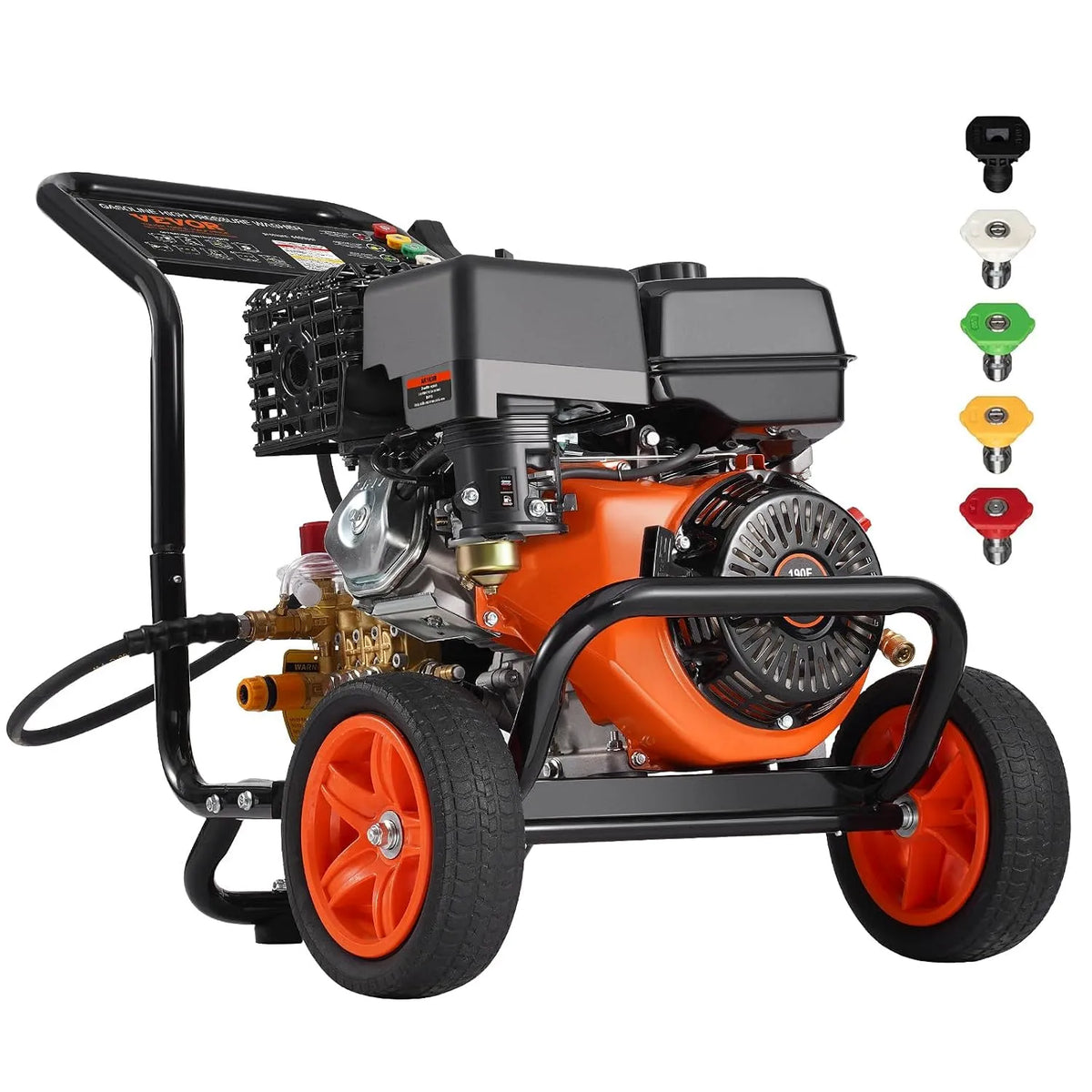 Vevor Hochdruckreiniger 4400 5-Düsen-Set, 2,6 GPM Terrassenreinger mit Kupferpumpe, Hochdruckpistole & Verlängerungsstab, Zäune, Einfahrten, Möbel