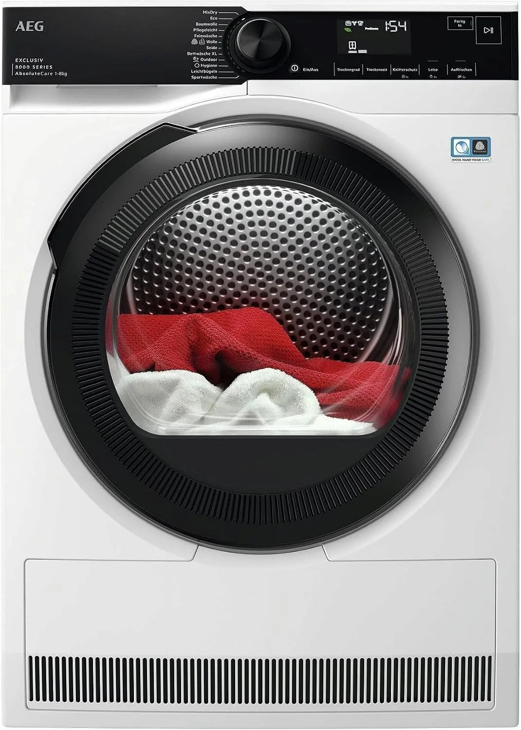 AEG Wärmepumpentrockner 9000 3D-Scan TR9H75680, Punktgenaue Trockenergebnisse mit Restfeuchteermittlung, Gewicht 8 kg, Trommelbeleuchtung