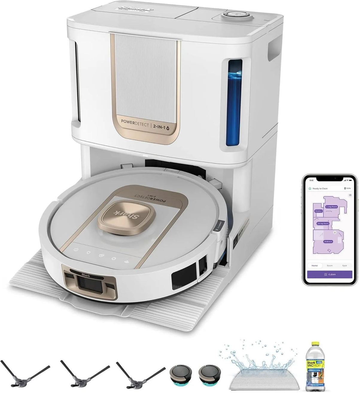 Shark Saugroboter, ThermaCharged, DirtDetect, automatische Reinigung, NeverStuck-Technologie, 3 Stunden ununterbrochene Reinigung, FloorDetect