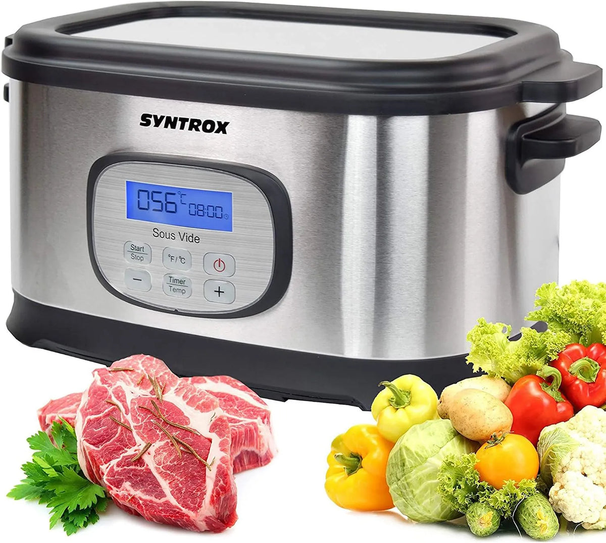 Sous Vide Kocher Multikocher Syntrox Germany, Vakuumgarer, Slow Cooker Langsamgarer, Schongarer der klasse