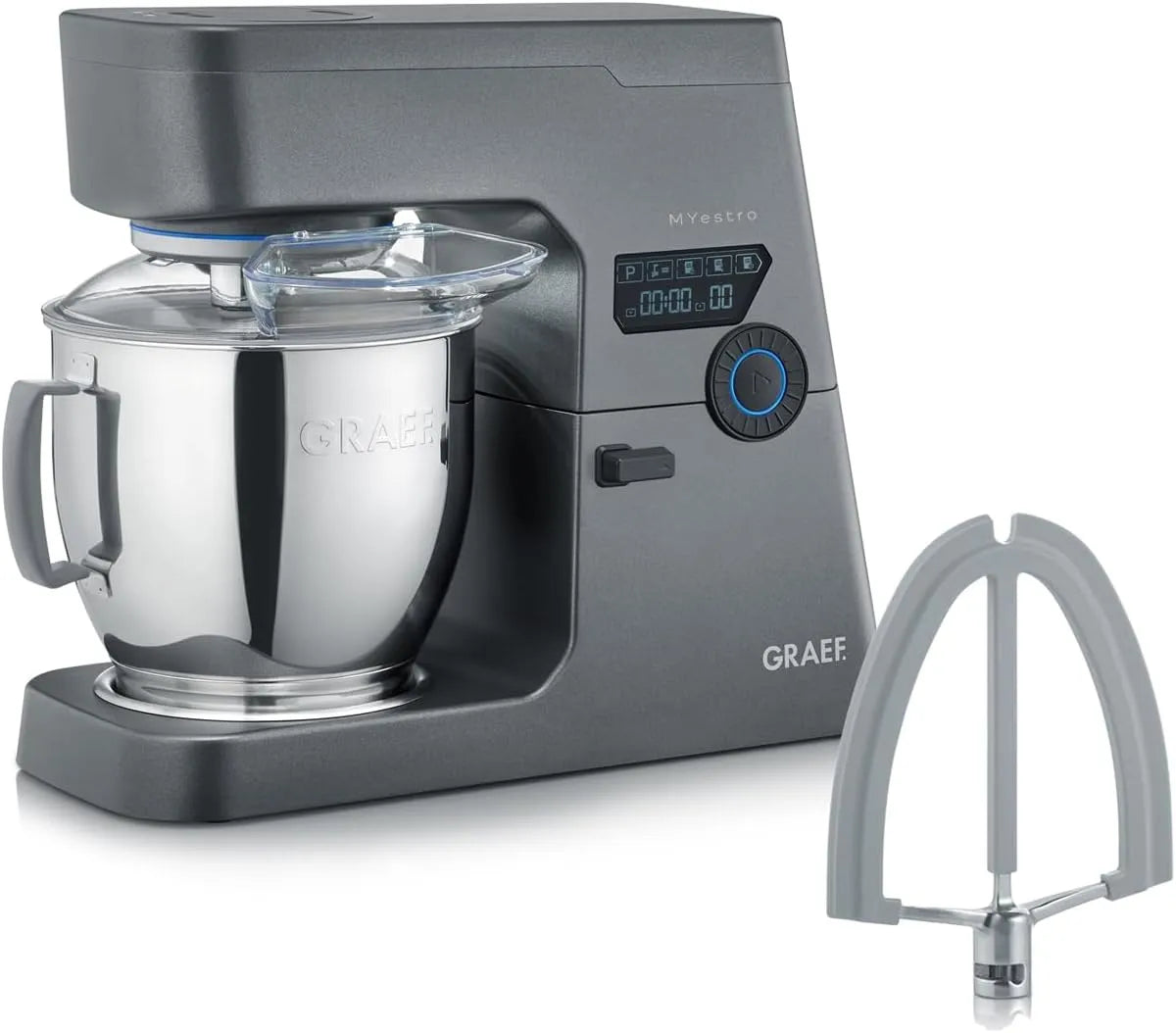 Küchenmaschine KM7016 GRAEF, MYestro + ETKM Flexi Rührer, Knetmaschine mit 7 Liter Edelstahl-Rührschüssel, Multifunktionale Rührmaschine