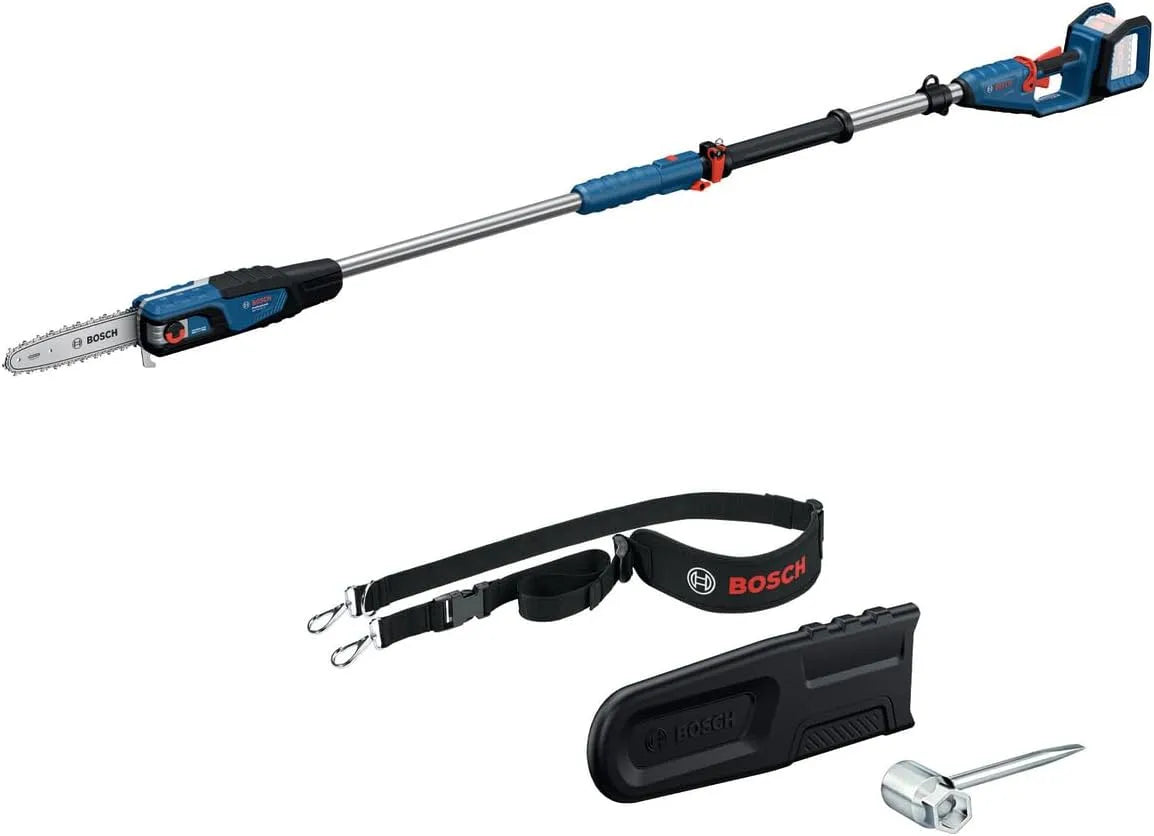 Bosch Modell 18V-25 9-m-Teleskopstange, Professional 18V System Hochentaster GKE TP, 130 Schnitte pro Akku-Ladung, inklusive. Schwertschutz 25 cm