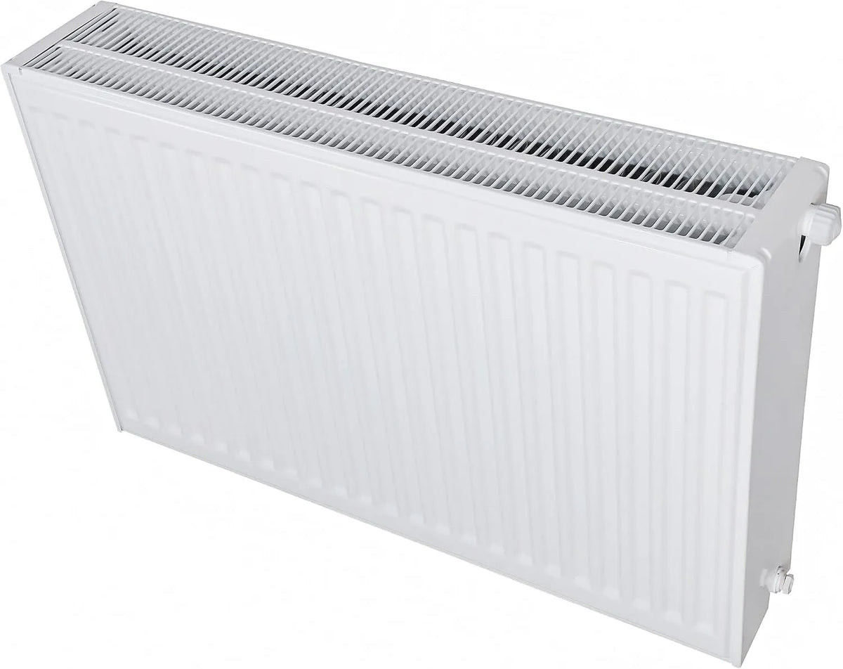 Typ 33 Belrad Heizkörper, Flachheizkörper weiß 30x100 cm, flacher Universalheizkörper mit 6 Anschlüssen, modern, kompakt & energiesparend