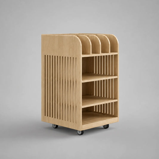 Holz Küchenwagen mit Regalen und Rollen