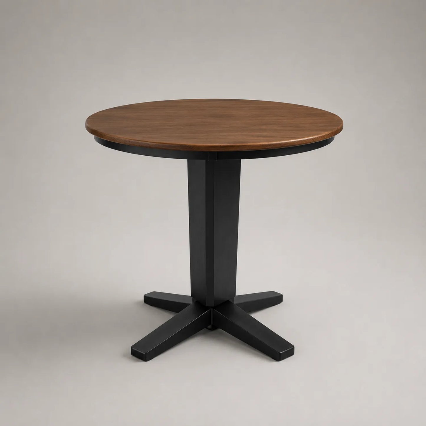 Runder Esstisch Holz Metall Braun/Schwarz Ø80 cm