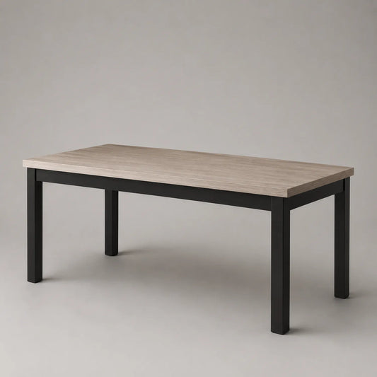 Rechteckiger Esstisch Holzwerkstoff Schwarz Stahlbeine 180x90x75 cm
