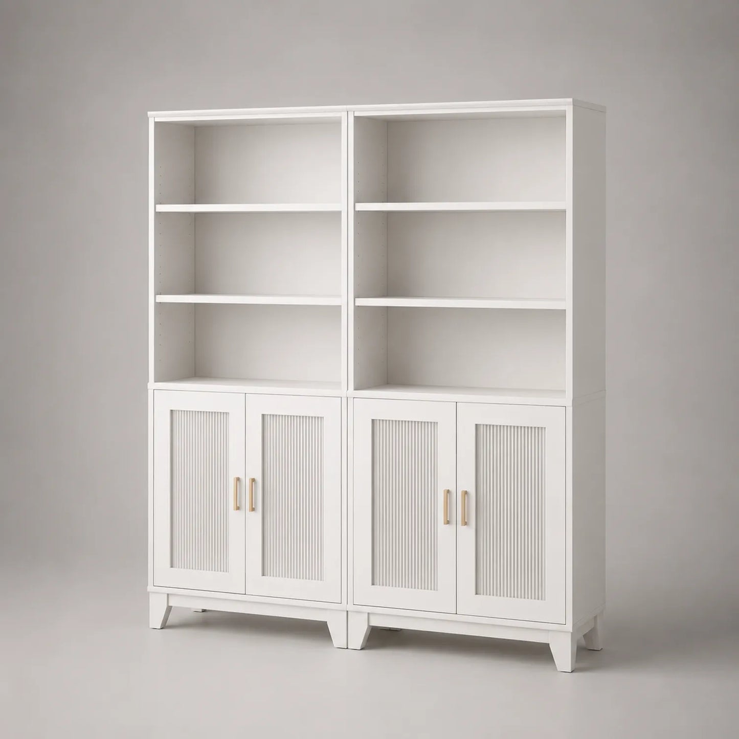 Weißes Bücherregal aus Holz und MDF, 180 cm hoch