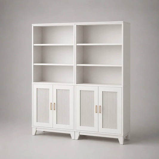 Weißes Bücherregal aus Holz und MDF, 180 cm hoch