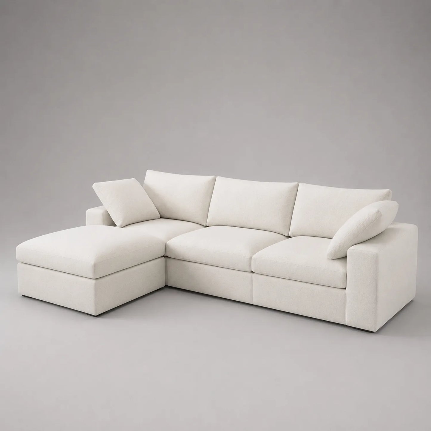 Ecksofa mit Polyester Stoff Beige