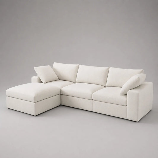 Ecksofa mit Polyester Stoff Beige