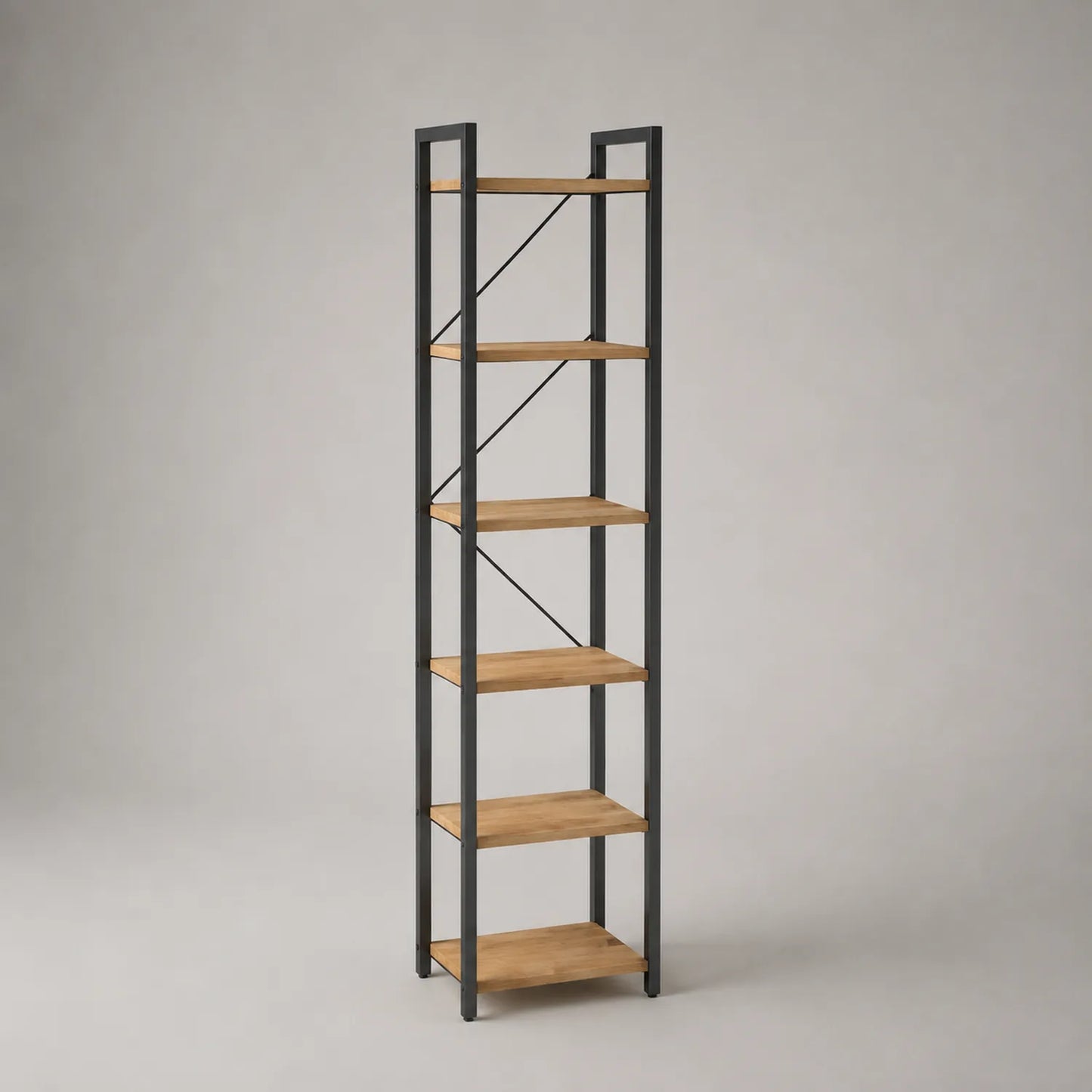 Bücherregal Holz Metall 5 Ebenen 180 cm