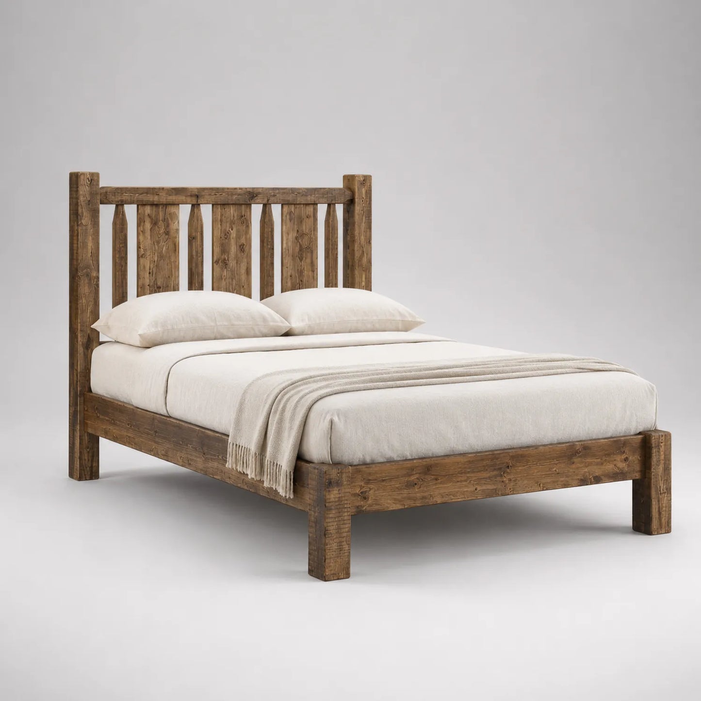 Massivholzbett mit Matratze und Kissen 200x160 cm Braun