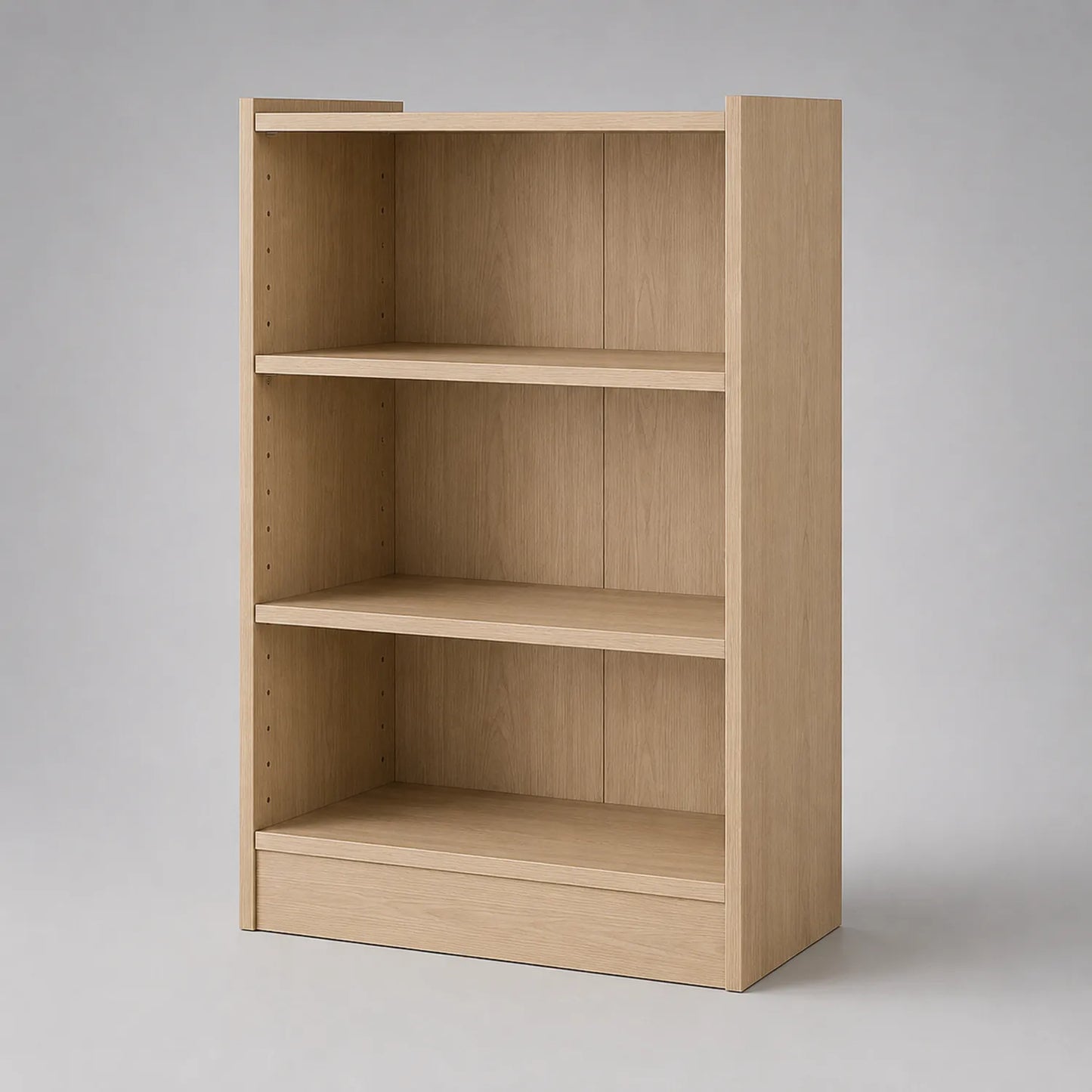 Holz Bücherregal mit 3 Regalböden Hellbraun 80x30x120 cm