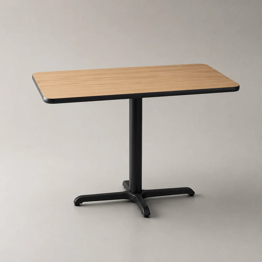 Rechteckiger Tisch aus Holzfurnier und Metall, schwarz