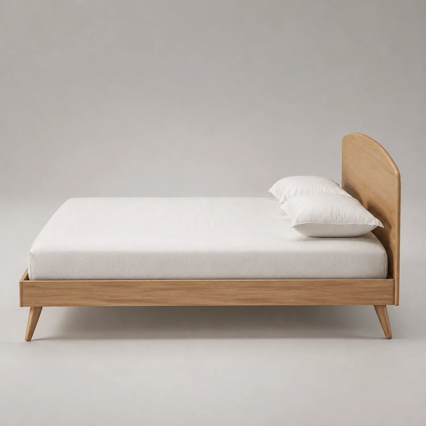 Holzbett Eiche mit Matratze und Kissen 200x160 cm