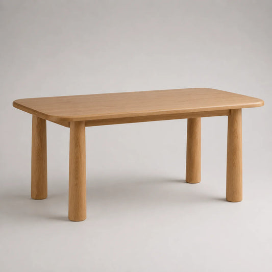 Rechteckiger Eichentisch, Eichenholz, 180x90x75 cm