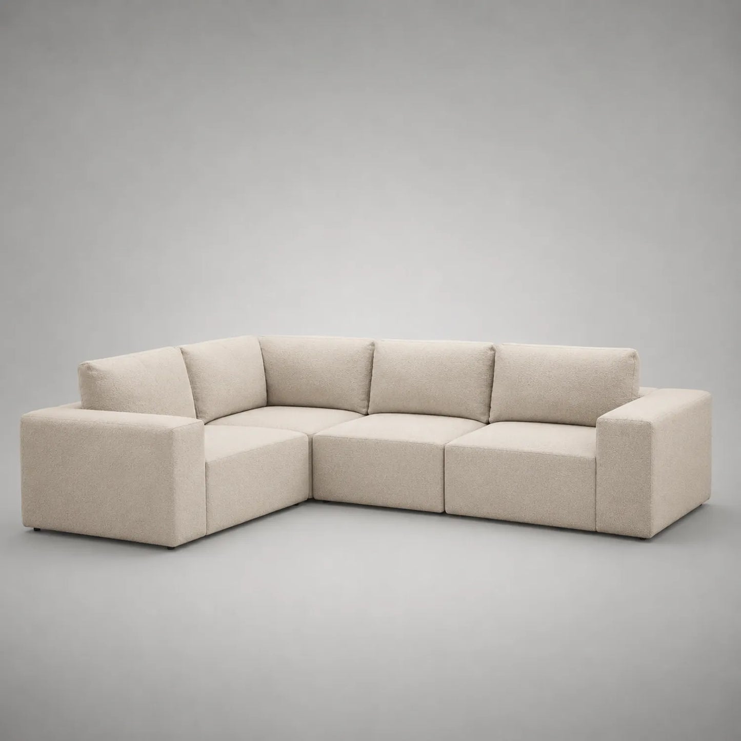 Ecksofa Stoff L-Form Beige