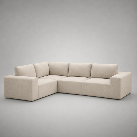 Ecksofa Stoff L-Form Beige