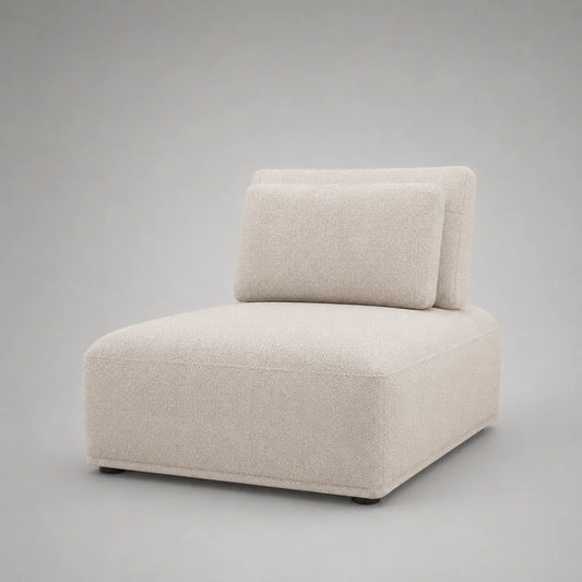 Modulares Sofa Einzelsitz Bouclé Beige 100x95x85 cm