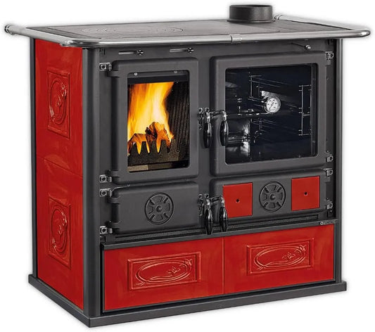 Modell Holzherd ROSA.16 La Nordica, Leistung 8,8 kW, CERAMICA, Bordeaux